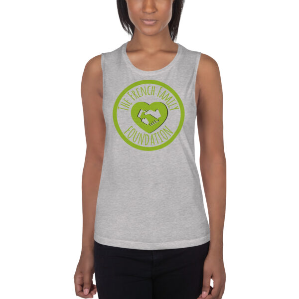 The French Family Foundation, Inc. | Central Florida Fundraising Foundation for Families with Disabilities | womens muscle tank athletic heather front 65c251cde4002