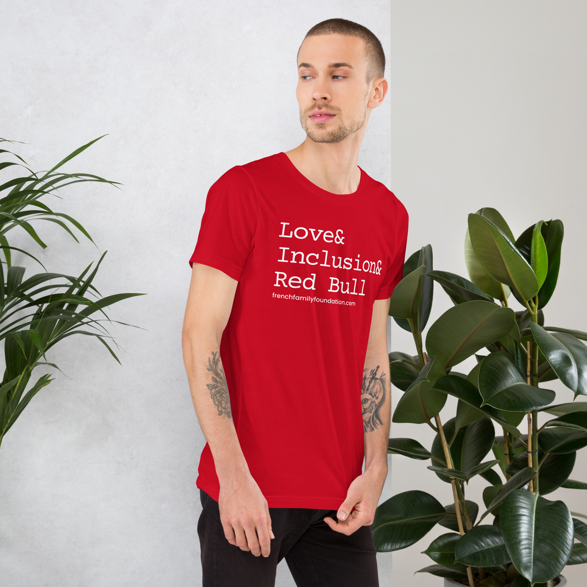 The French Family Foundation, Inc. | Central Florida Fundraising Foundation for Families with Disabilities | ❤️ Inclusion & Red Bull Unisex T-shirt 2 ❤️ Inclusion & Red Bull Unisex T-shirt - Image 2