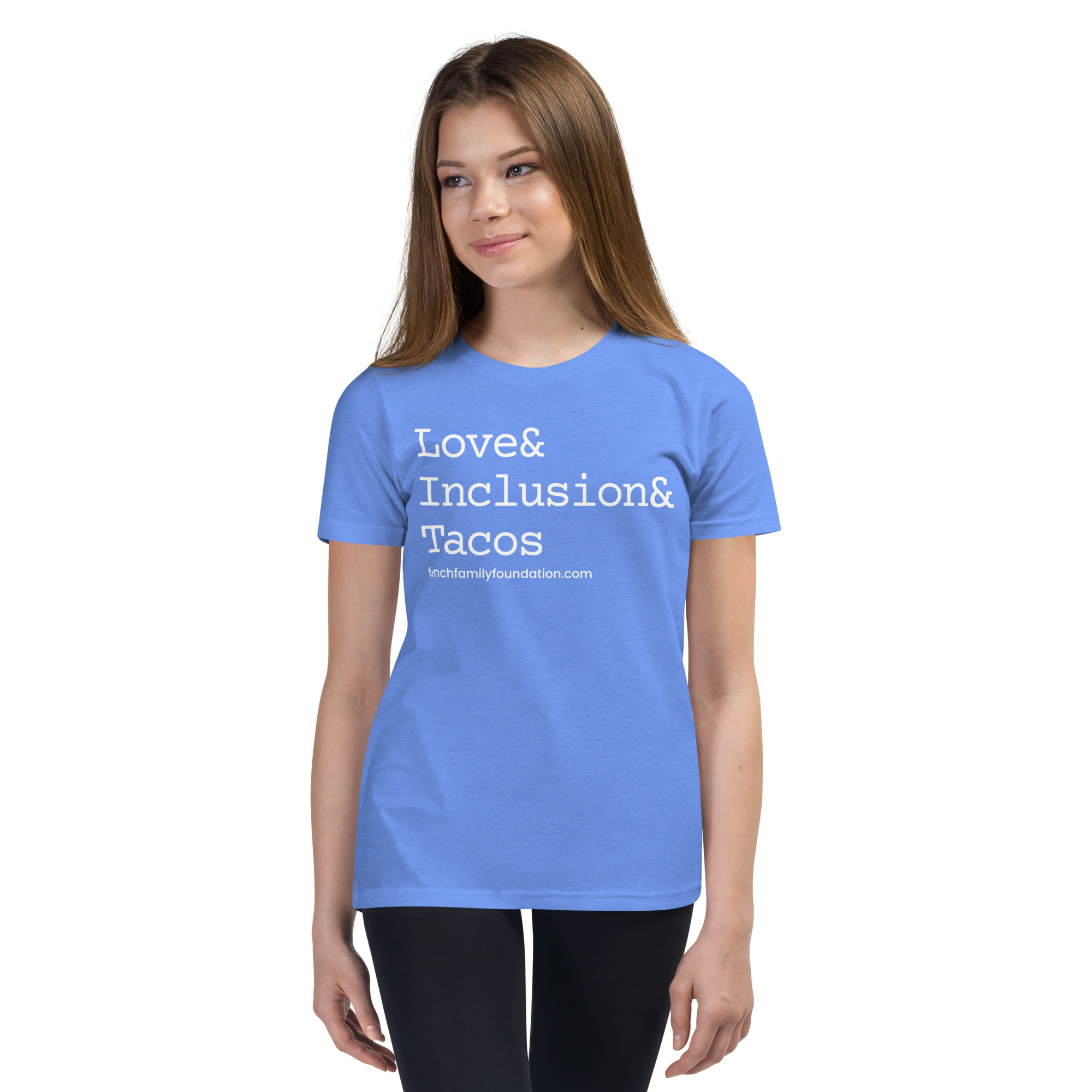 The French Family Foundation, Inc. | Central Florida Fundraising Foundation for Families with Disabilities | ❤️ Inclusion & Tacos Youth Short Sleeve T-shirt 6 ❤️ Inclusion & Tacos Youth Short Sleeve T-shirt - Image 6