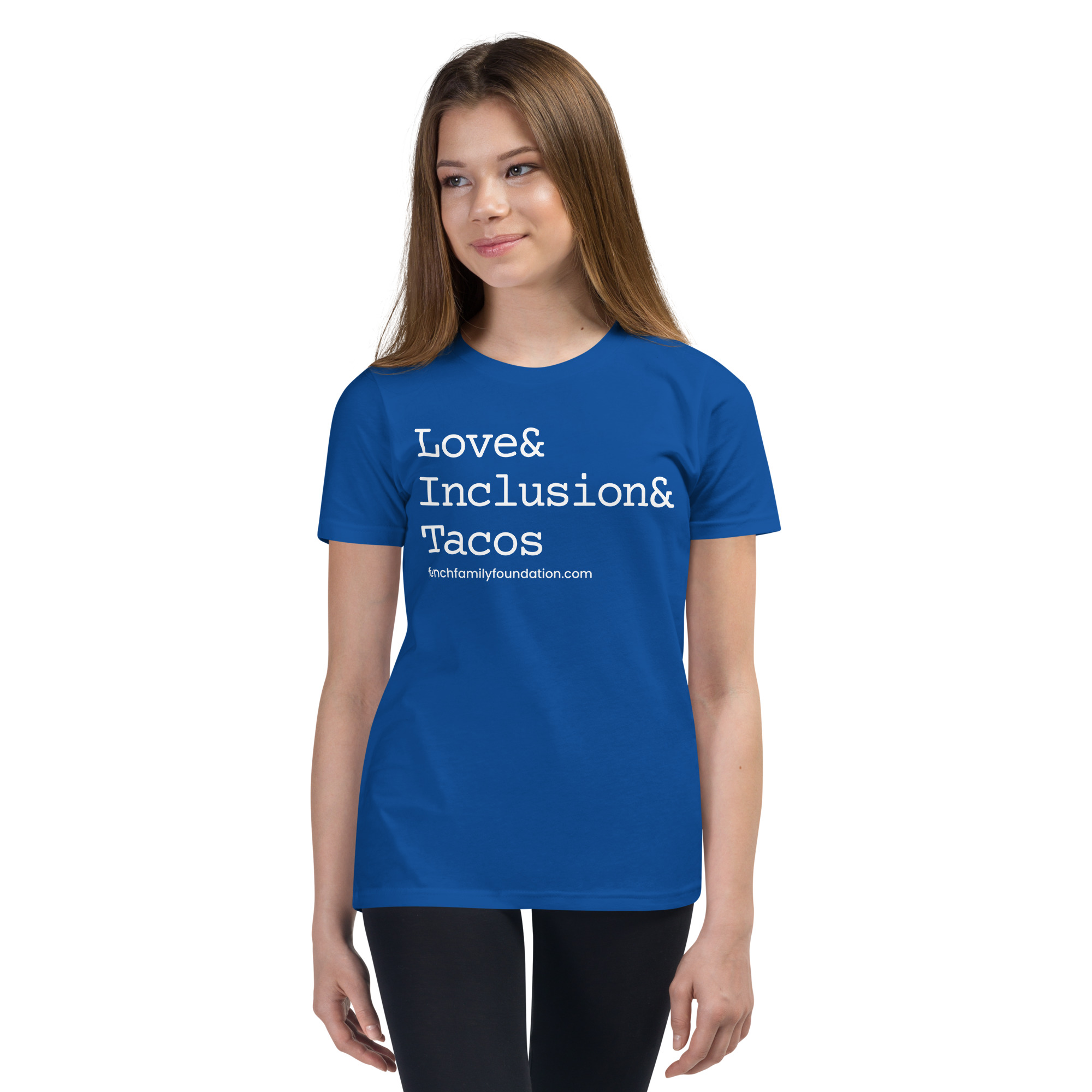 The French Family Foundation, Inc. | Central Florida Fundraising Foundation for Families with Disabilities | ❤️ Inclusion & Tacos Youth Short Sleeve T-shirt 3 ❤️ Inclusion & Tacos Youth Short Sleeve T-shirt - Image 3