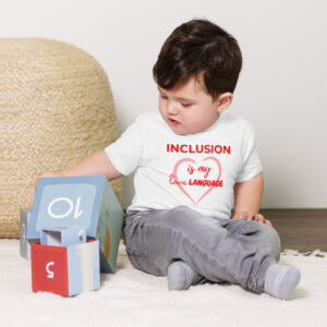 Inclusion is my Love ❤️ Language – Toddler Short Sleeve White Tee